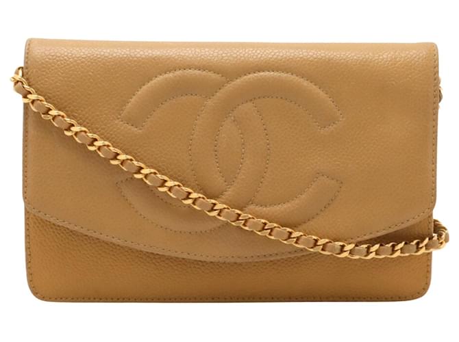 Chanel Wallet On Chain Camel Leather  ref.1910505
