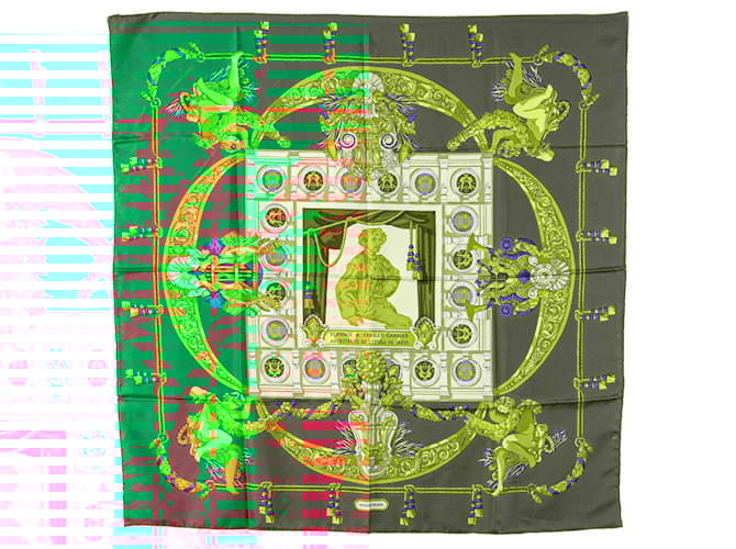 Green Hermès Hommage a Charles Garnier Silk Scarf  ref.1910887