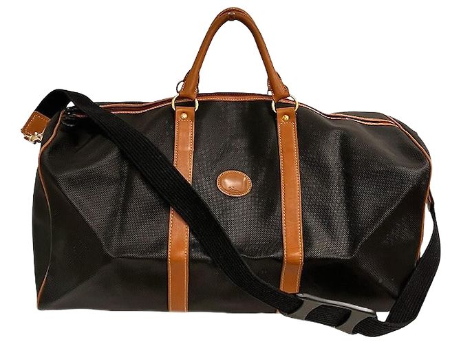 Longchamp Black Brown Boston Bag Unisex