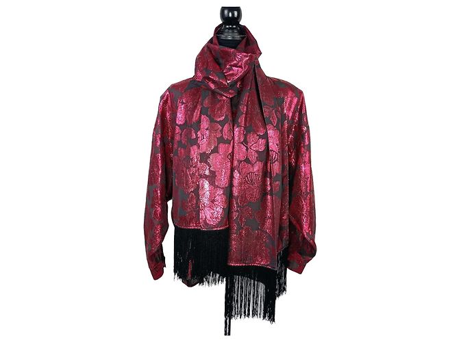 Camicia Genny in seta per outfit teatro Nero Rosso
