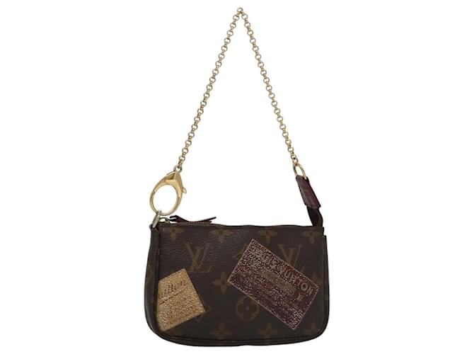 LOUIS VUITTON Monogram Label Mini Pochette Accessoires Pouch M63798 Auth 103907 Cloth  ref.1913851
