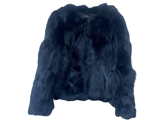 Short jacket with round collar Joseph 38 black coyote fur