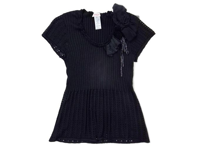 Schwarzer Seidenpullover Christian Lacroix Bazar