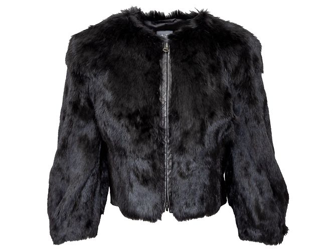 Armani Exchange Kunstfelljacke Schwarz