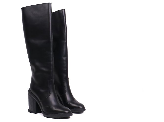 HERMÈS - Hermès Stiefel aus schwarzem Leder (Größe 37)