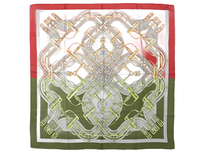 Hermès Carré 90 "Mors a Jouets" 100% Silk Scarf Red  ref.1914405