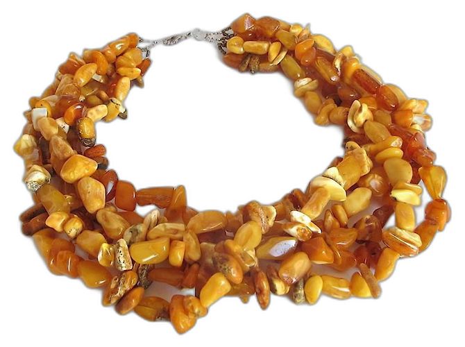 Autre Marque Heirloom&Amber Bernstein Halskette mit Silber Orange