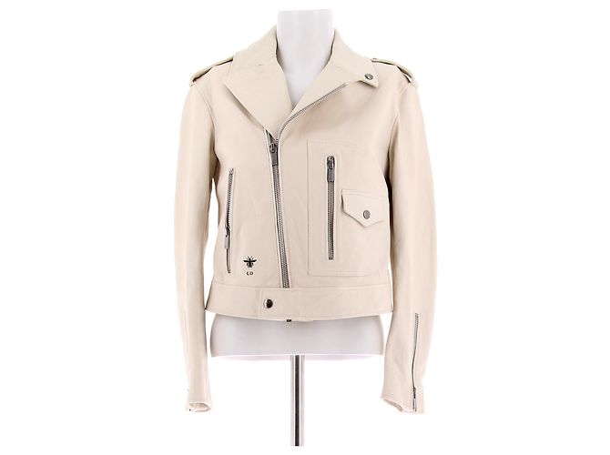 CHRISTIAN DIOR Jacken T.FR 34 Leder Beige