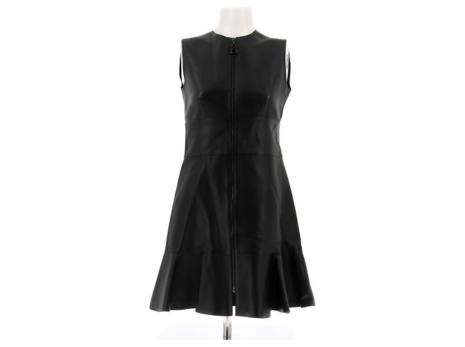 LOUIS VUITTON Kleider T.FR 36 Leder Schwarz