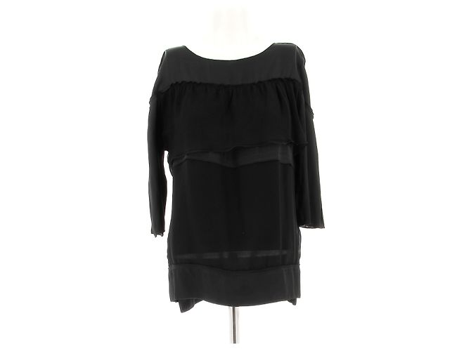 NINA RICCI Tops T.FR 38 Seta Nero