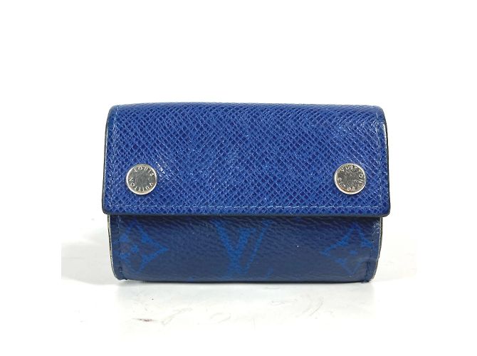 Louis Vuitton Taiga Rama Discovery Compact Wallet Blue