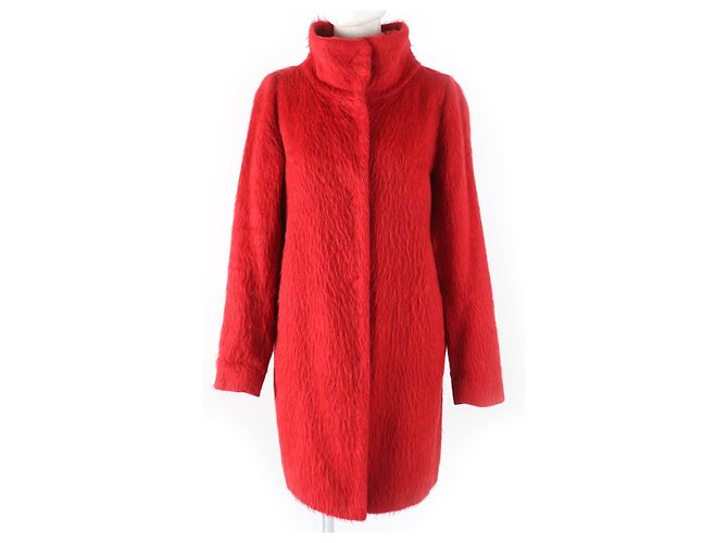 Autre Marque Abrigo rojo de cuello alto para mujer Herno Roja