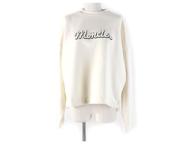 Moncler FELPA Oversized Sweatshirt Elfenbein S Roh