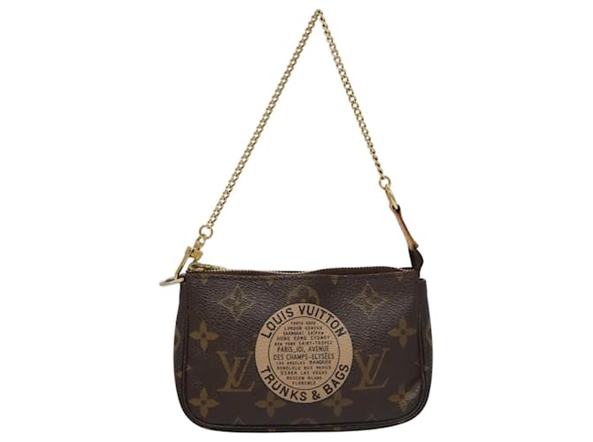 Mini Pochette Acessórios Louis Vuitton Marrom Lona  ref.1916939