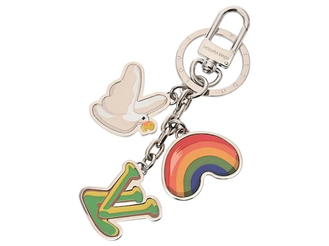 Louis Vuitton LV Good Vibes Silver Keychain Silvery Metal  ref.1917089