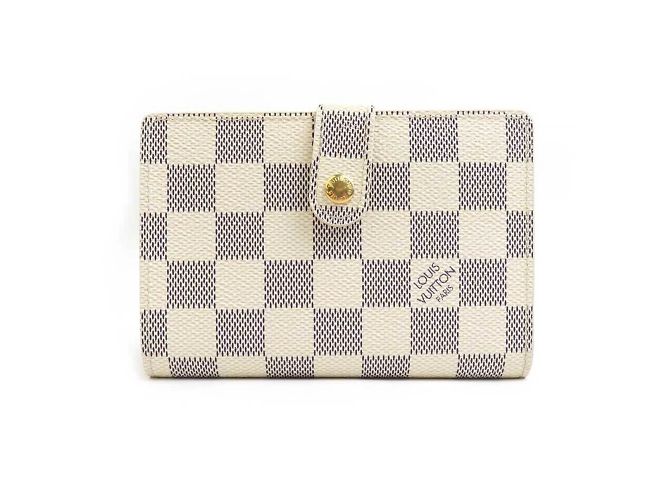 Carteira bi-fold Damier Azur Louis Vuitton Cru
