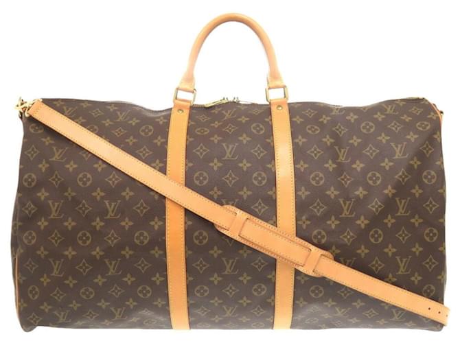 Louis Vuitton Keepall Bandouliere 60 Monogram Bag Brown Patent leather  ref.1917307