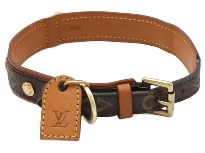 Louis Vuitton Monogram Collier Baxter MM Dog Collar Brown Patent leather  ref.1917611