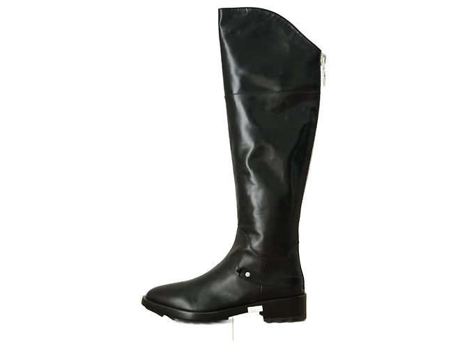 Botas de montar de cuero negro Cesare Paciotti