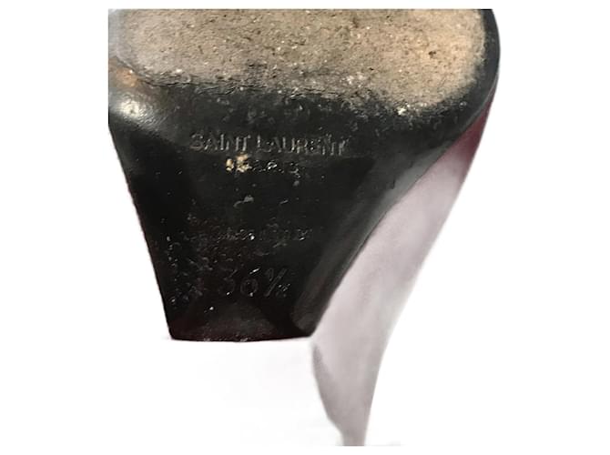 SAINT LAURENT Ankle boots T.EU 36.5 Leather Red  ref.1918532