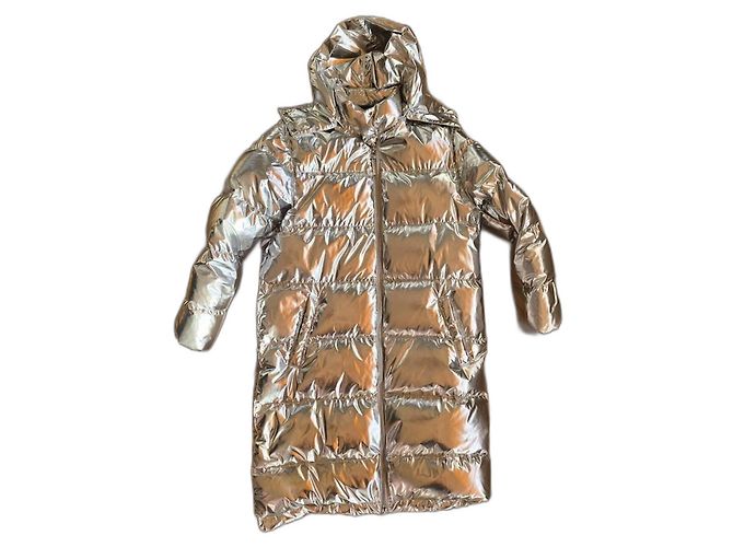 Louis Vuitton metallic quilted jacket with goose feather Silvery