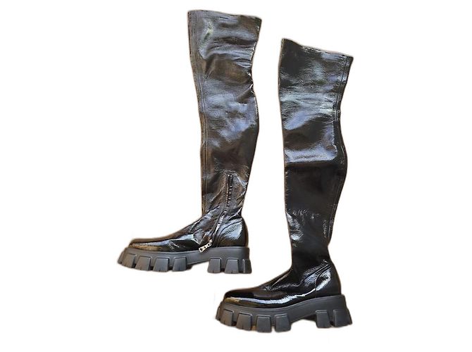 Botas altas Prada Monolith. Negro 