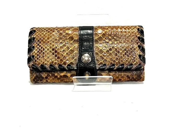 Chloé Chloe Python Leather Bifold Wallet Brown