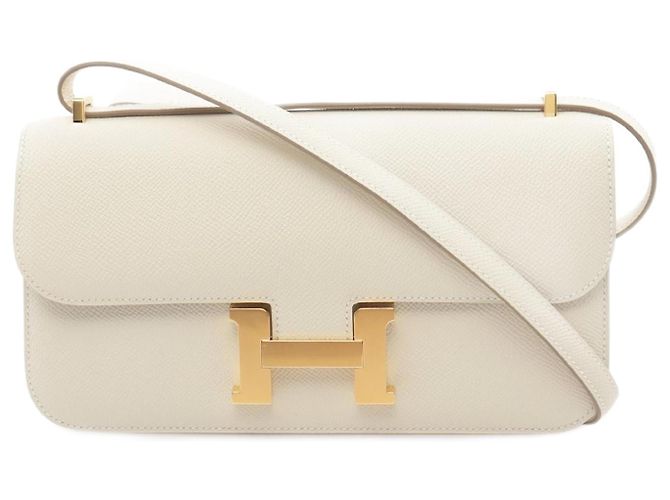 Hermès Hermes Constance Elan Shoulder Bag Ivory Beige Leather