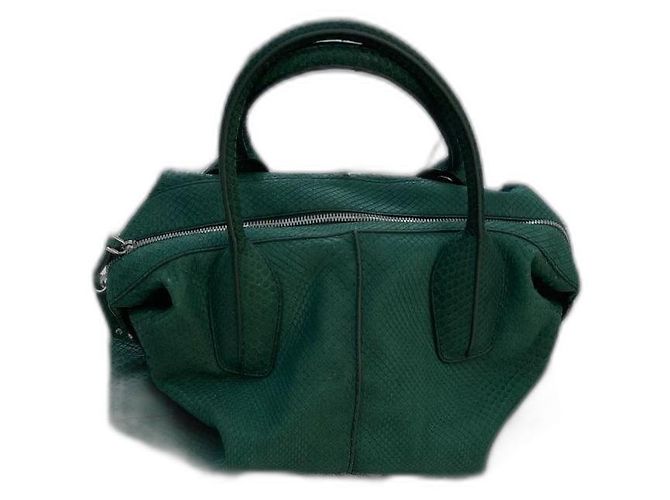 Sac à main Tod's en cuir de python vert