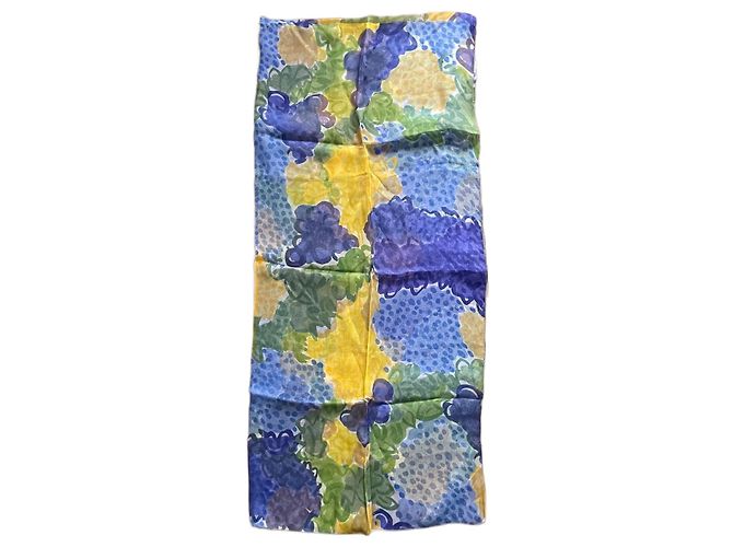 Sciarpa Sonia Rykiel in chiffon di seta blu e gialla Giallo