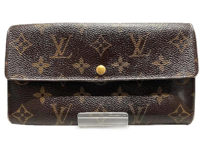 Carteira longa Sarah Monogram da Louis Vuitton Marrom