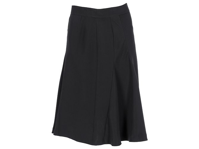 Falda midi panelada de Givenchy en acetato negro 