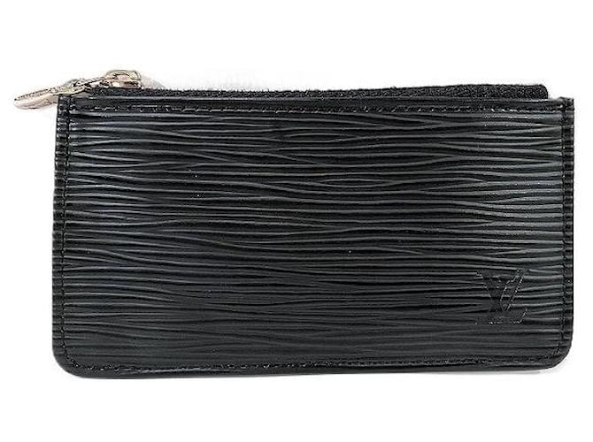 Louis Vuitton Epi Pochette Cles Key Holder Black Leather  ref.1920305