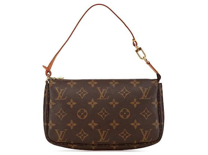 Pochette Acessório Monograma Louis Vuitton Marrom Lona  ref.1920666