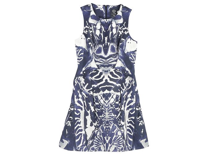 Abito mini senza maniche stampato Alexander Mcqueen in cotone multicolore