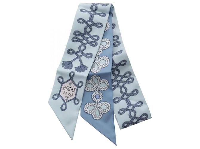 Hermès Hermes Silk Twilly Scarf Blue Multicolor  ref.1920753