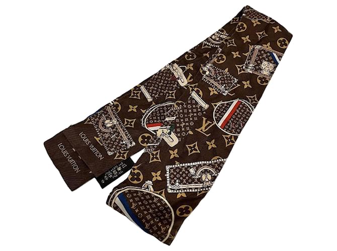 Louis Vuitton Monogram Twilly Bandeau Scarf M72395 Brown Cloth  ref.1921211