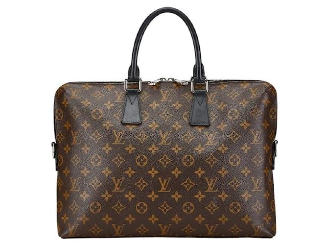 Louis Vuitton Monogram Macassar Briefcase M40868 Brown Cloth  ref.1921374
