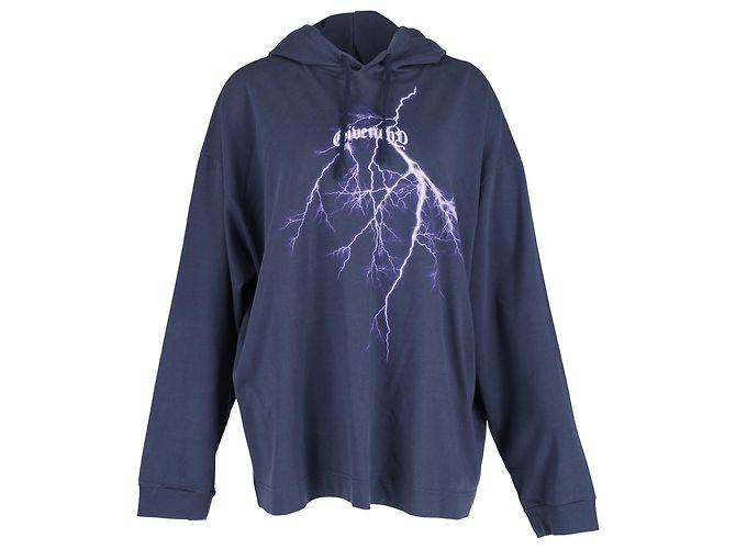 Sudadera con capucha estampada Lightning de Givenchy en algodón azul profundo