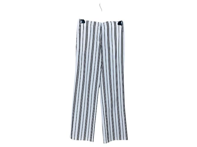 Tommy Hilfiger Gestreifte Hose weiß blau Baumwolle