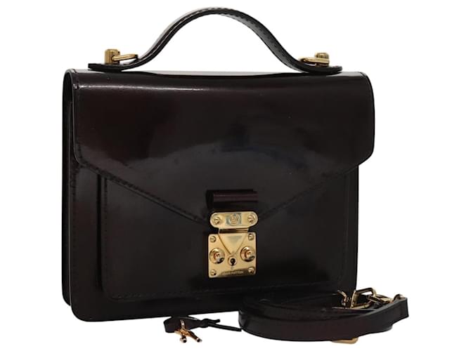 LOUIS VUITTON Vernis Monceau BB Hand Bag 2way Amarante M91580 LV Auth 101839 Dark red Patent leather  ref.1921987