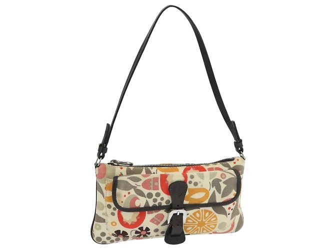 BALLY Accessory Pouch Canvas White Silver Auth ti2511 Silvery