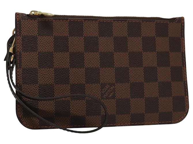 LOUIS VUITTON Damier Ebene Neverfull PM Pouch Pouch LV Auth 106589  ref.1922040