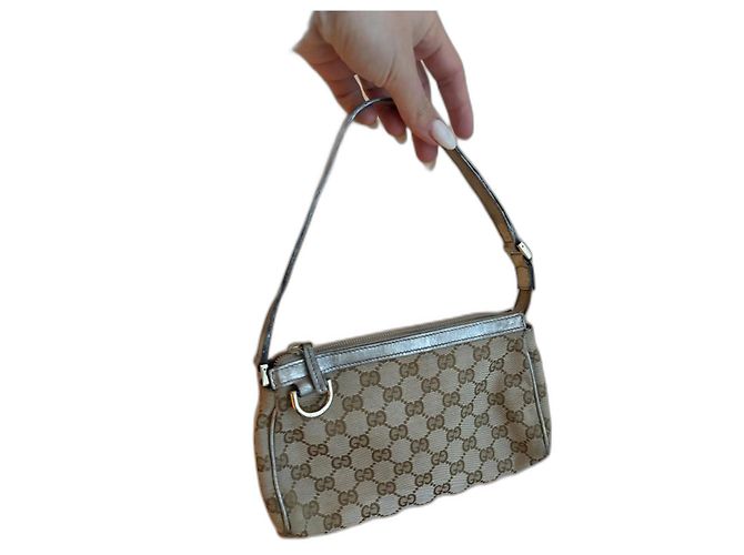 Ophidia Bolsa Gucci Abby Bege de Tecido