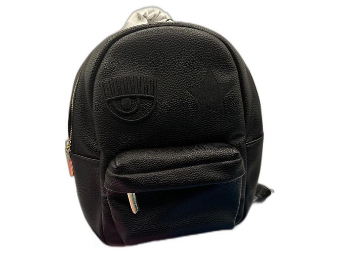 Chiara Ferragni Rucksack aus schwarzem Leder