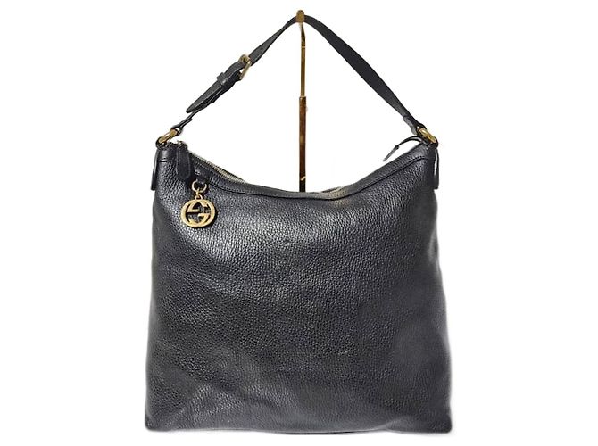 Bolsa Hobo Gucci Interlocking G Preta Preto