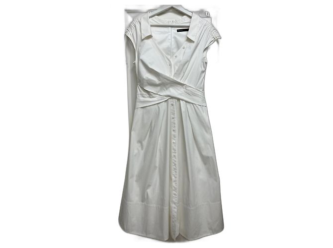 Vestido Karen Millen Blanco de Algodón con Botones