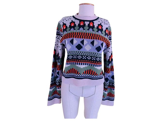 Henrik Vibskov Intarsia Strickpullover Mehrfarbig Wolle M Mehrfarben