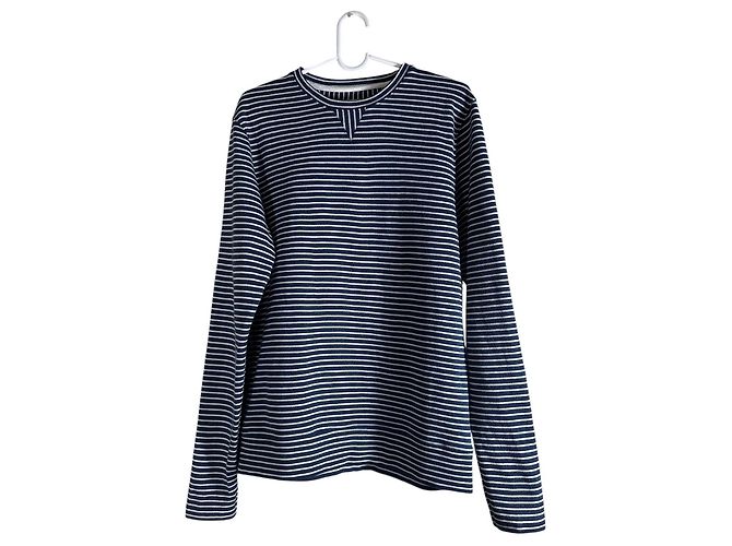 Autre Marque Norse Projects Blauer gestreifter Wollpullover 