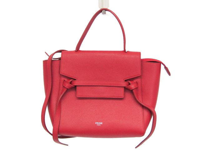 Belt Bag Céline Bolsa de cintura Celine Nano em couro vermelho